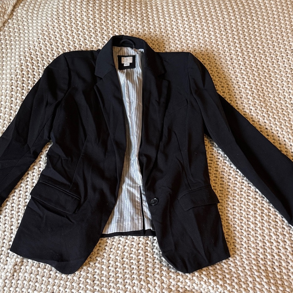 A New Day Black Jacket with Pinstripe Lining